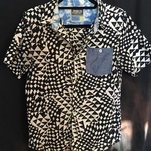 Black & White Short Sleeve Button Down